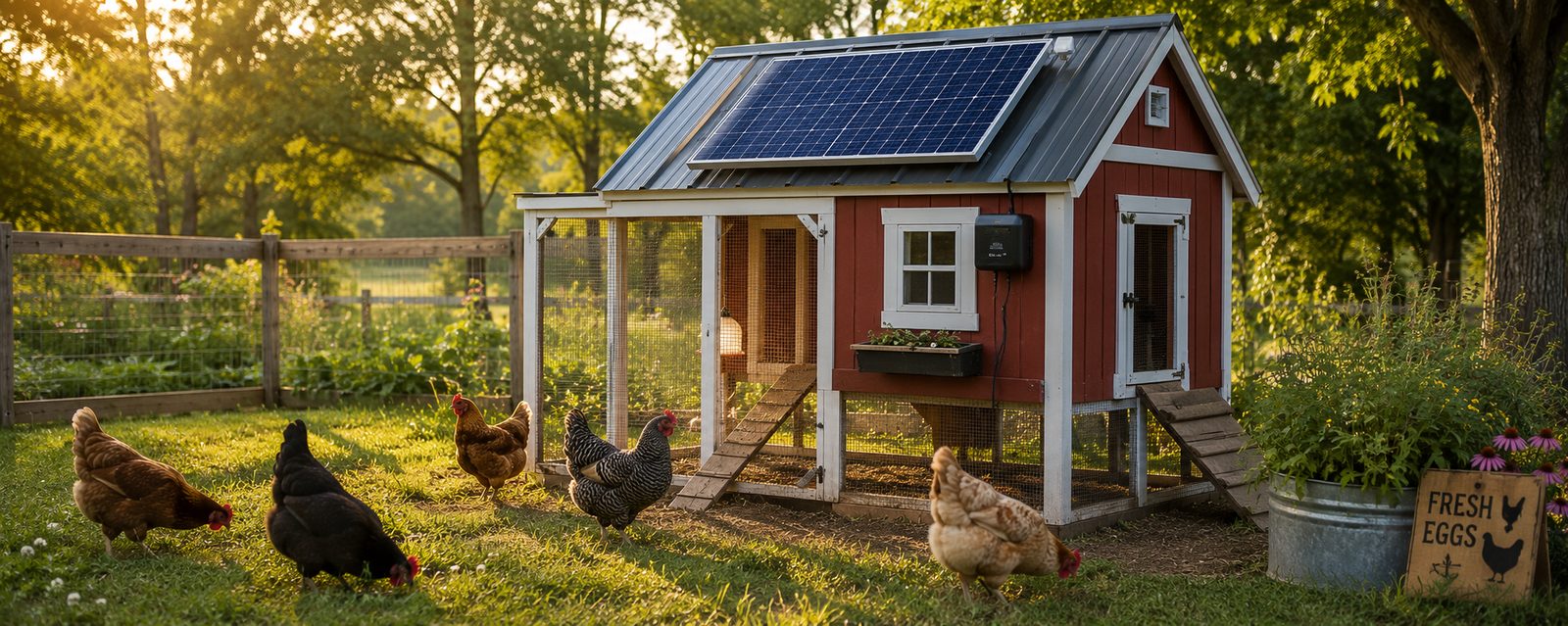 Solar powered chicken coop